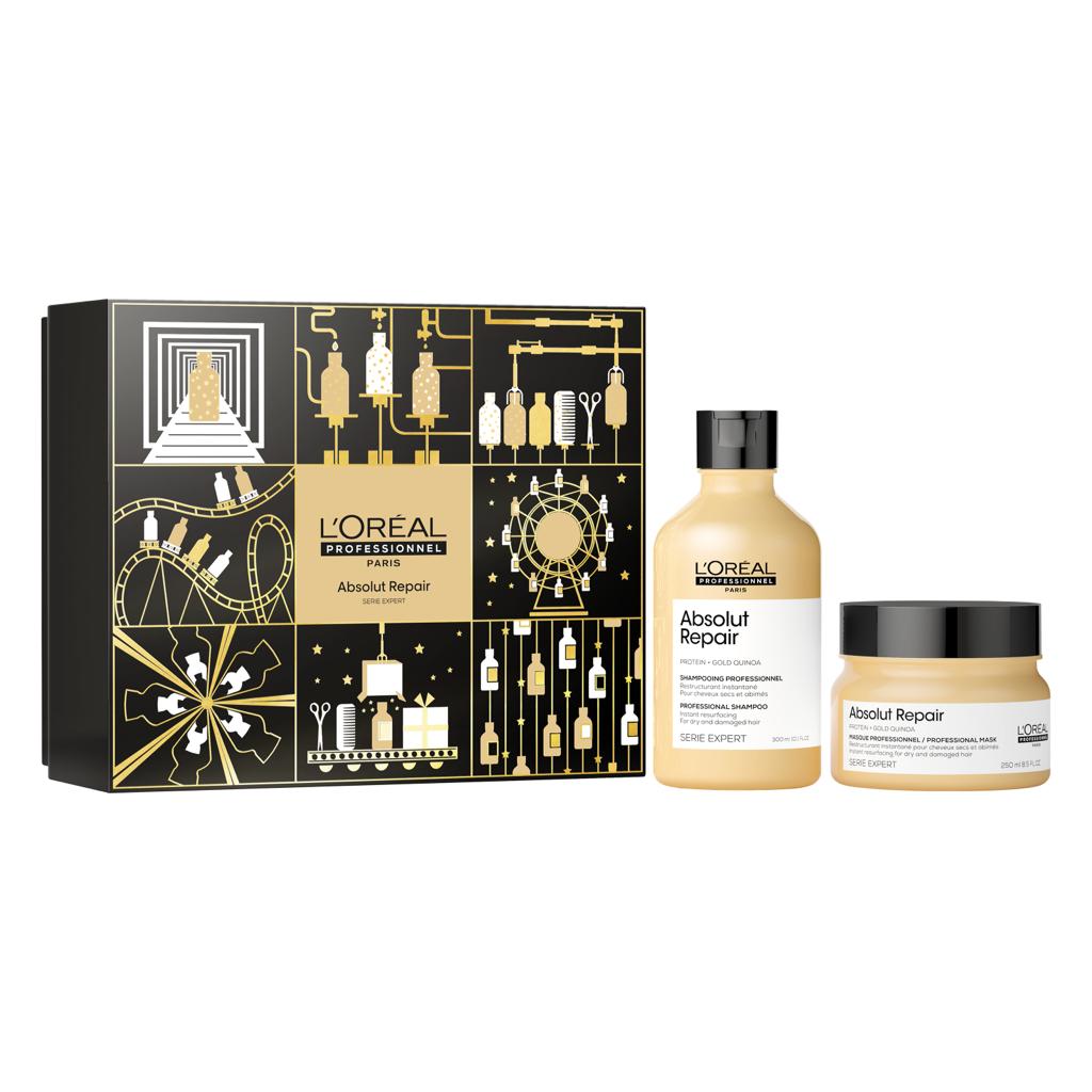 pack caja shampoo 300 ml + máscara 250 ml absolut repair Loreal